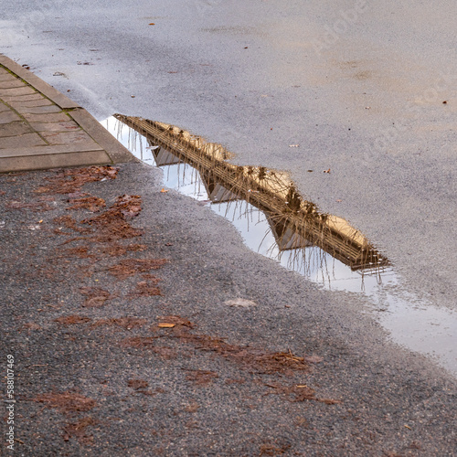 Water puddle on the street