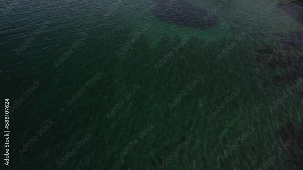 4K drone reveal video of the white rocks and crystal clear water 4K drone reveal video of the white rocks and crystal clear water