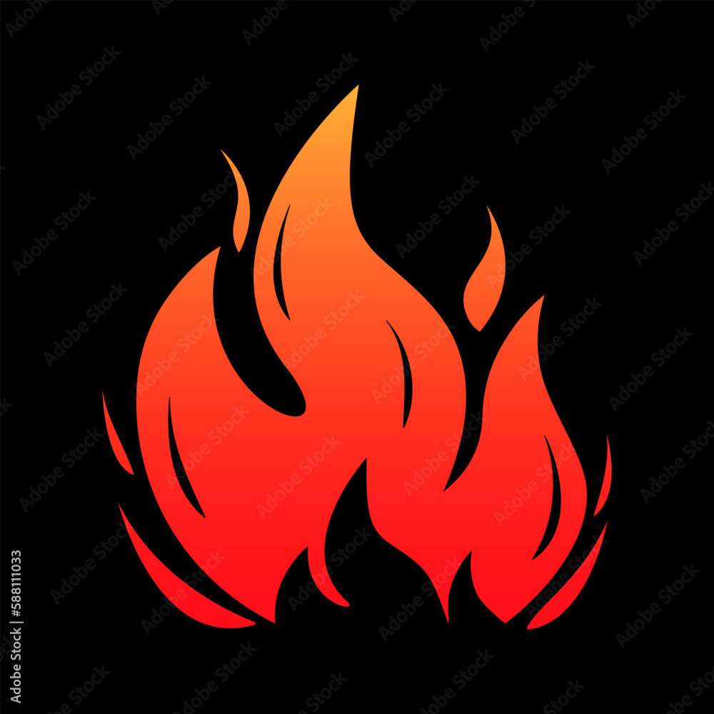 Fire, flame icon. Hot, burn logo or sign. Vector illustration. Fire, flame icon. Hot, burn logo or sign. Vector illustration.