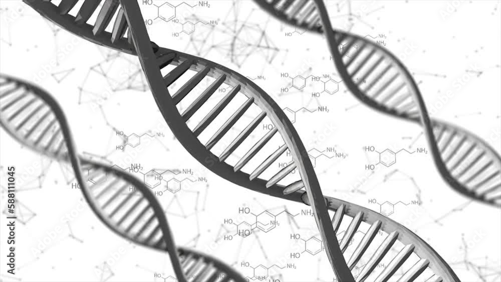 Dna Rotating Model 3d Modern Medical Dna Rotating Animation On White Background. Hi Tech ...