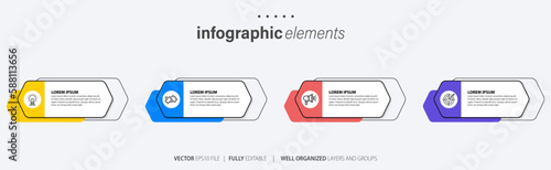 Creative concept for infographic with 4 steps, options, parts or processes. Business data visualization
