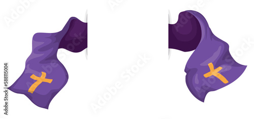 Template decorated on both sides with purple stole, Vector illustration