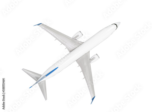 Model airplane isolated on transparent background