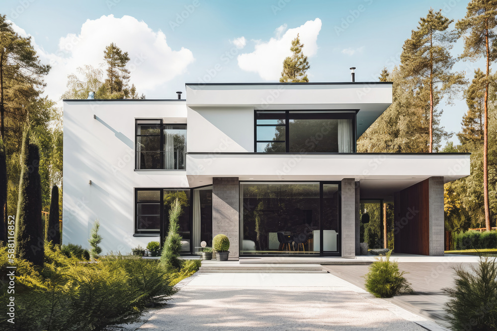 Modern villa concept, future proof ideas. Generative AI. Modern villa concept, future proof ideas. Generative AI.