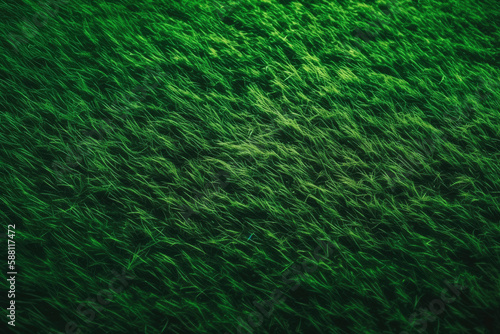 Green grass texture background. Football field. Generative AI.