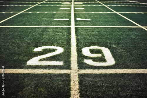 Yard Lines on American Football Field. Generative AI.