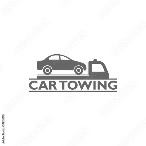 Tow car evacuation icon on a transparent background