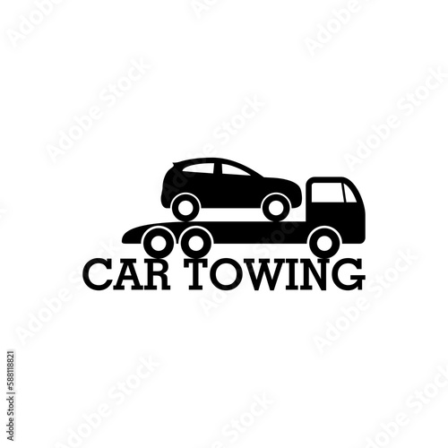 Tow car evacuation icon on a transparent background