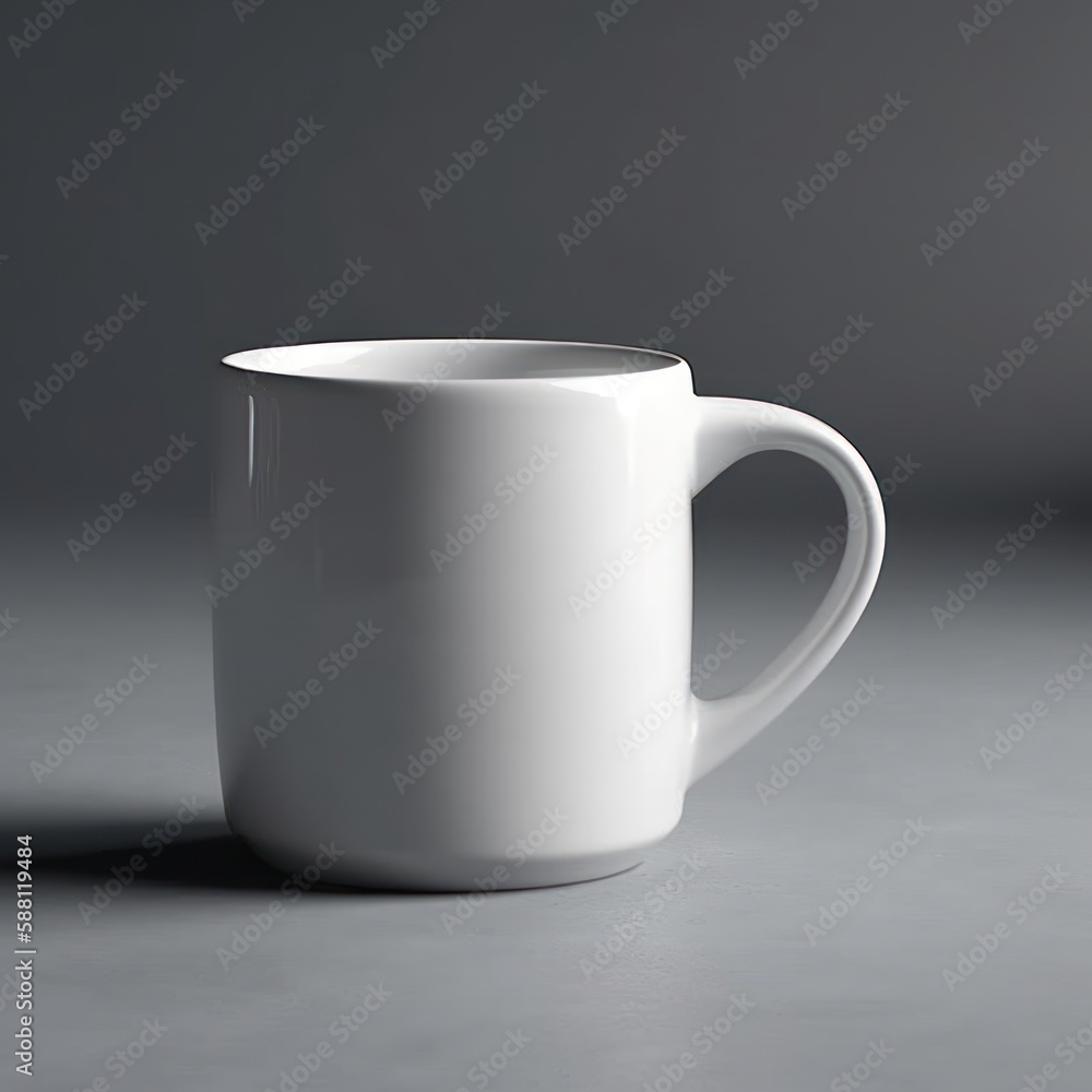 white mug mockup in living room, ultra detailed. Generative AI white mug mockup in living room, ultra detailed. Generative AI