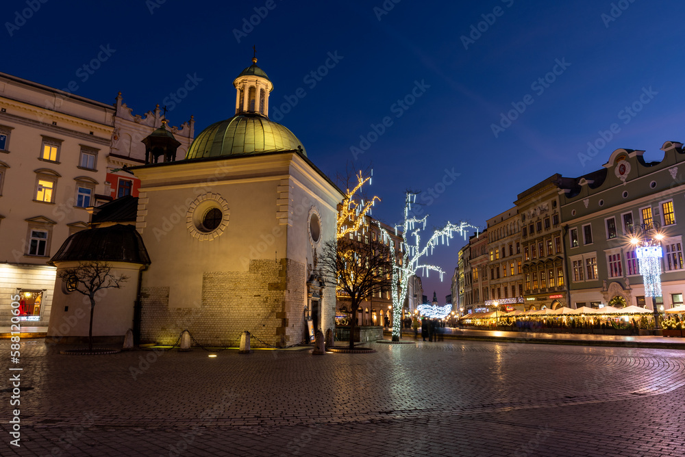 Kościół Świętego Wojciecha na rynku głównym w Krakowie / St. Adalbert's Church on the main square in Krakow