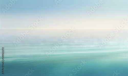  a large body of water with a boat in the distance.  generative ai © Anna