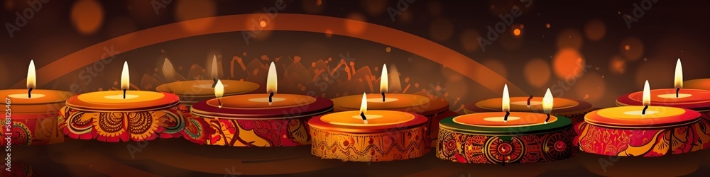 illustration, diwali decoration, website headers, generative ai illustration, diwali decoration, website headers, generative ai