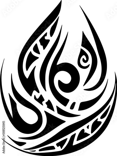 ﻿Polynesian tattoo design in black and white.