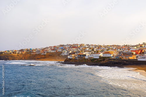 Playa del Hombre in Gran Canaria . Settlement at Canary Islands photo