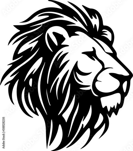 Fototapeta Naklejka Na Ścianę i Meble -  ﻿Monochrome vector lion logo - minimalistic yet powerful.