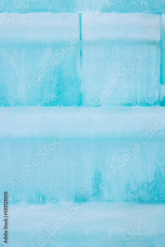 Icewall made of ice and snow as texture or background photo