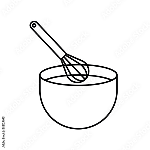 Dough and cake beater icon. Cake and dough making. Pastry icon.