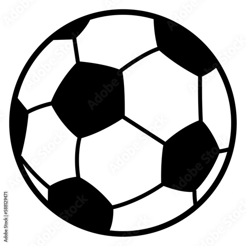 Football ball, flat style black and white color soccer ball icon, sport equipment, pelota, super cup game competition, world championship vector goal symbol graphic illustration isolated on white.