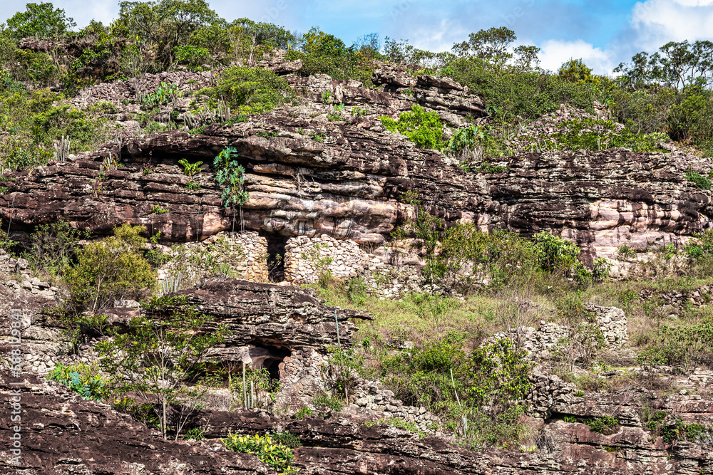 Rocky house ruins on small historic countryside village of Igatu, Chapada Diamantina, Bahia, Brazil. Rocky house ruins on small historic countryside village of Igatu, Chapada Diamantina, Bahia, Brazil.