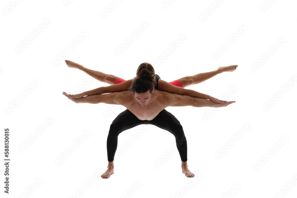 sport yoga couple isolated on white. sport yoga couple in studio. sport yoga couple sport yoga couple isolated on white. sport yoga couple in studio. sport yoga couple
