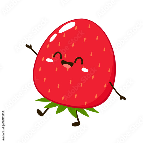 Strawberry character design. Strawberry on white background.