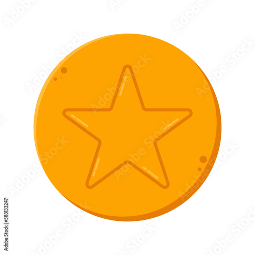 South Korean honeycomb toffee. Dalgona candy.a candy star illustration. Sign  symbol  icon or logo. Vector illustration.