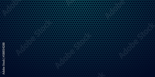 hexagon pattern carbon surface background vector blue color