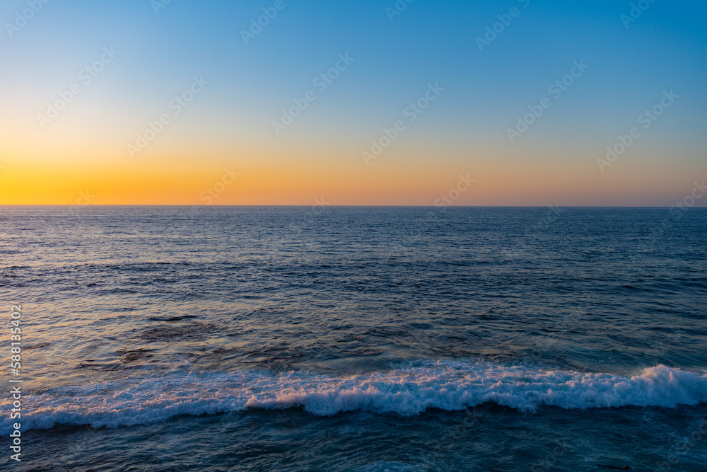 beautiful seascape at sunset nature. seascape at sunset outdoor. photo of seascape at sunset horizon