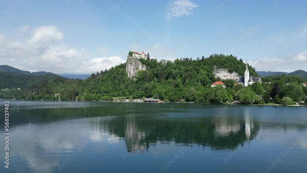 Bled Castle is a medieval castle located at the top a cliff, above the city of Bled in Slovenia Bled Castle is a medieval castle located at the top a cliff, above the city of Bled in Slovenia