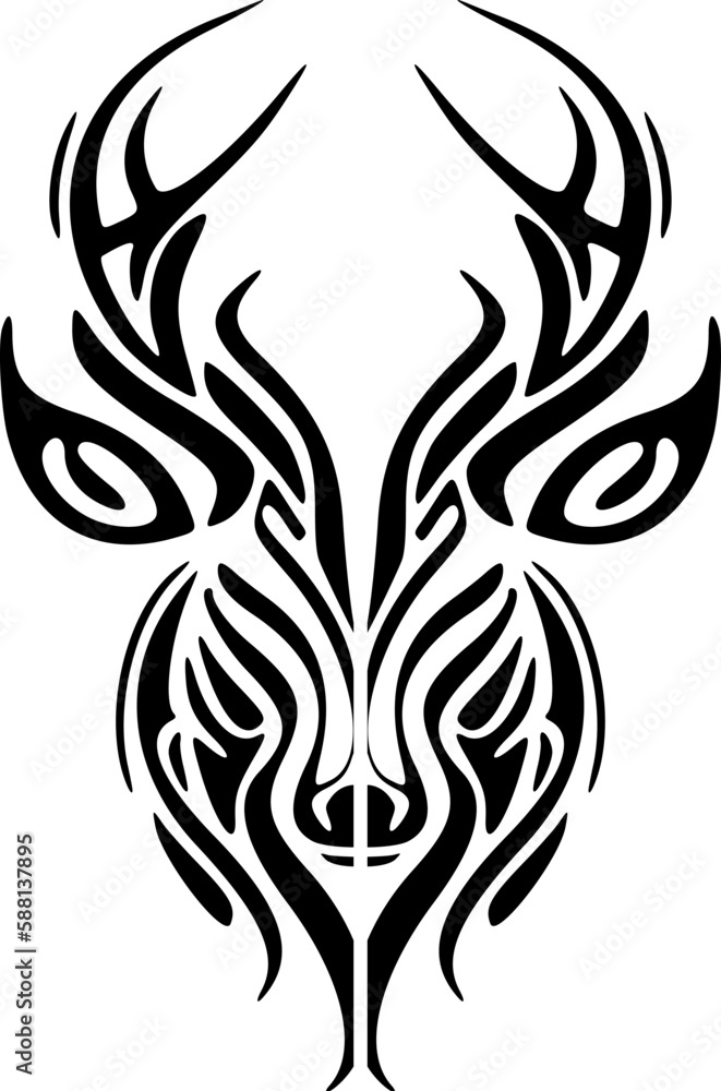 ﻿Simplistic all-black and white vector deer logo.