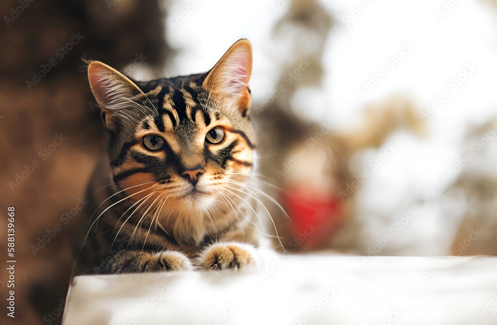Portrait of a bengal cat on a white background