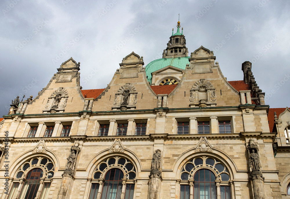 Hannover, Germany - October 14, 2022. The castle-like Neues Rathaus town hall was finished in 1913