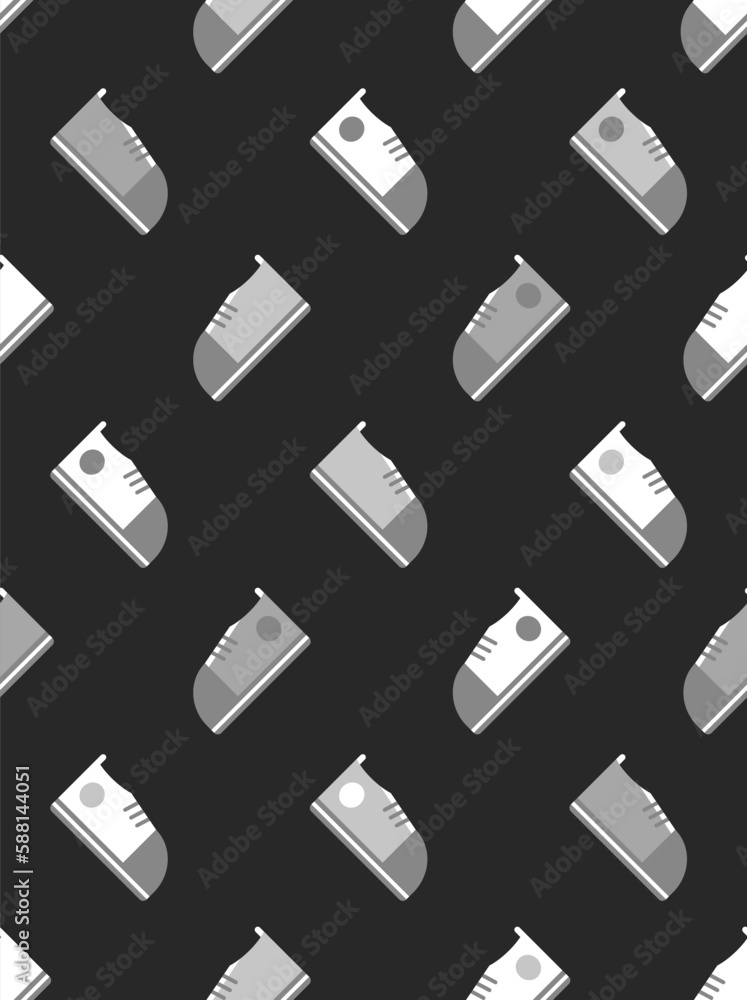 Seamless pattern in black and white colors with the image of a sneaker on a black background for banners and prints Seamless pattern in black and white colors with the image of a sneaker on a black background for banners and prints
