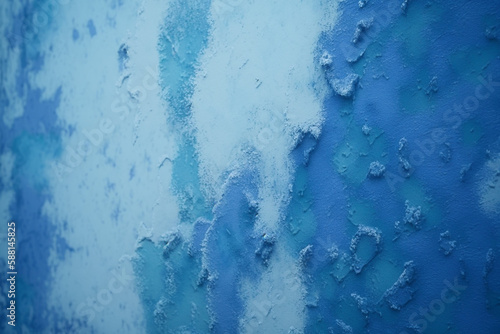 blue painted wall background, Generative AI 