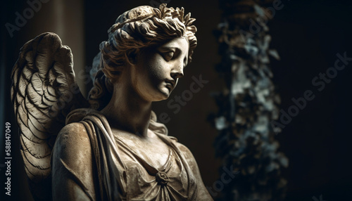 Sculpture of Mary, symbol of Catholic spirituality generated by AI