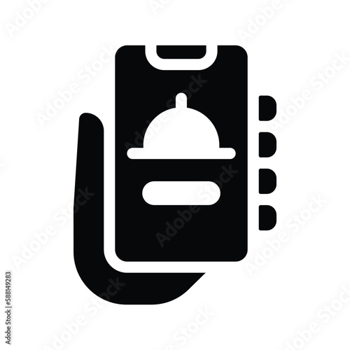 order online solid icon illustration vector graphic 