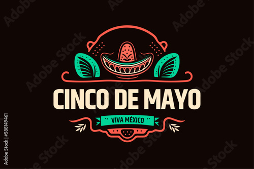 happy cinco de mayo, mexican party, sombrero and ornaments