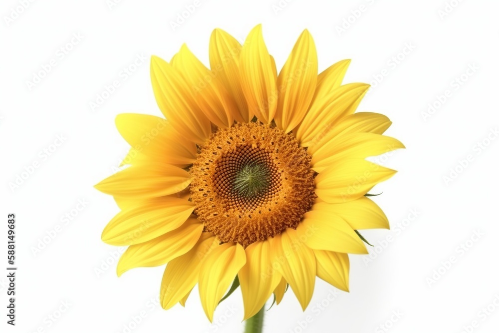Sun Flower, isolated on white background. Generative AI Sun Flower, isolated on white background. Generative AI