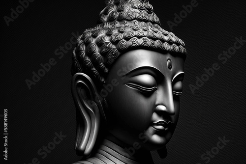 buddha face on black background