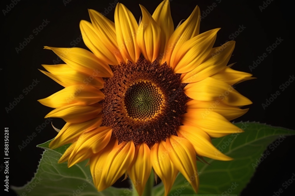 Fototapeta premium Wild sunflower blossom background . Generative AI