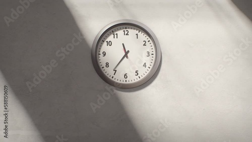 Clock Passing Time on the Wall - Fast Watch Timelapse of Fleeting Moment with moving Shadows