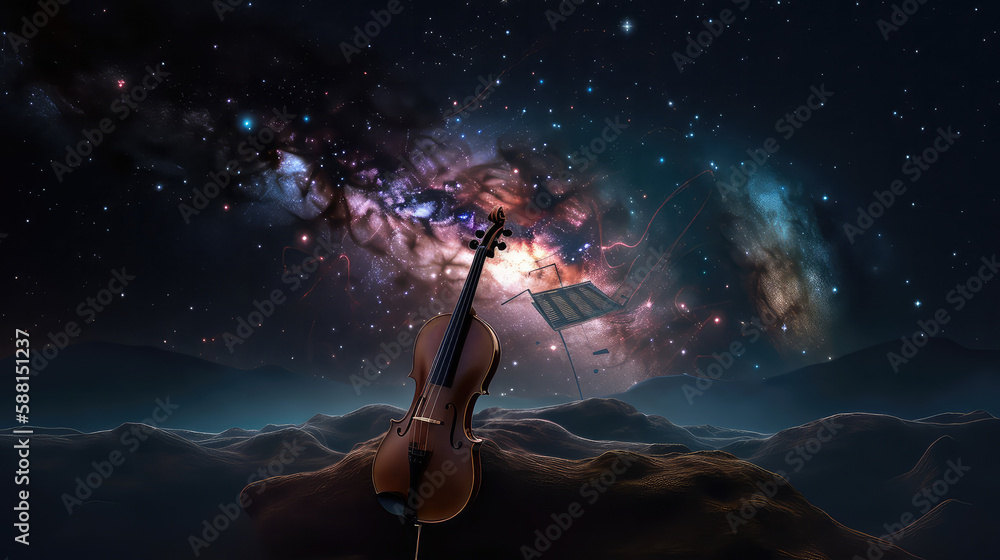 Wallpaper of music and stars