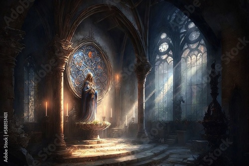 Ethereal Devotion  The Spiritual Connection of a Medieval Sanctuary Generative AI