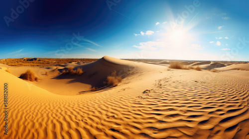 Desert landscape with golden sand