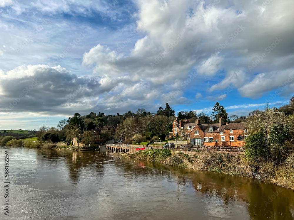 View of the Arley village and river Severn