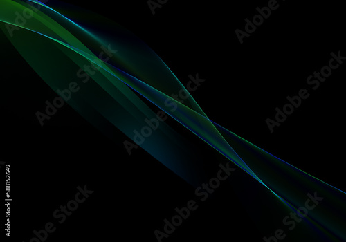 Abstract background waves. Green, blue and black abstract background for wallpaper oder business card