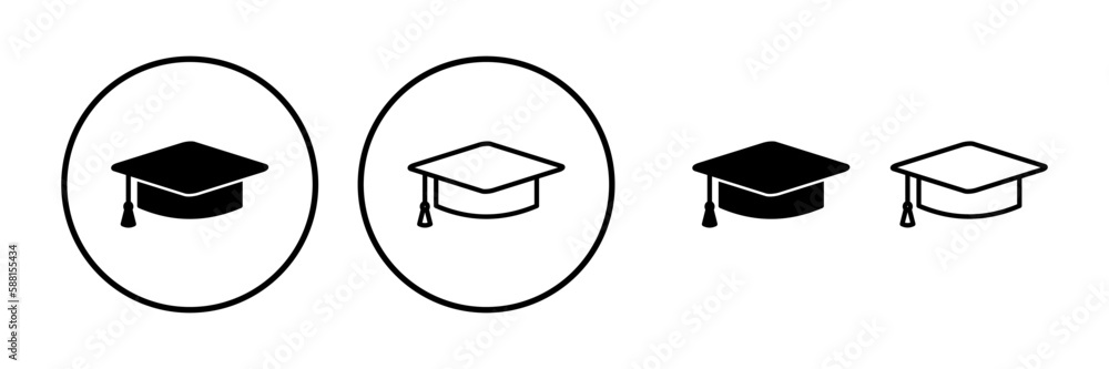 Education icon vector. graduation cap icon vector