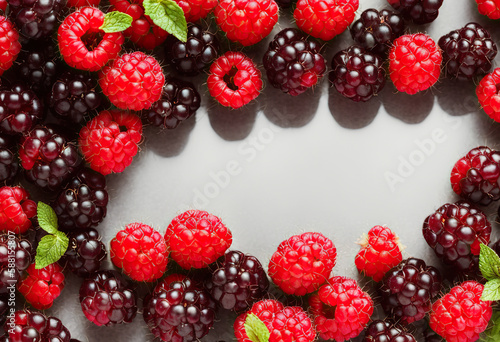 The sweet taste of health: fresh raspberries as a background