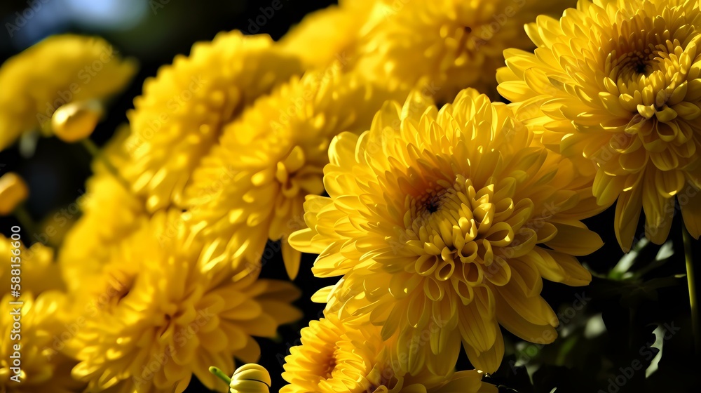 Obraz premium Radiant Yellow Chrysanthemums