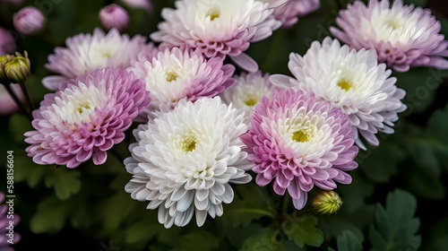 Pink and White Chrysanthemum Blossoms